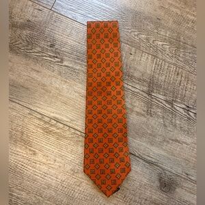 Tommy Hilfiger Orange Geometric Tie